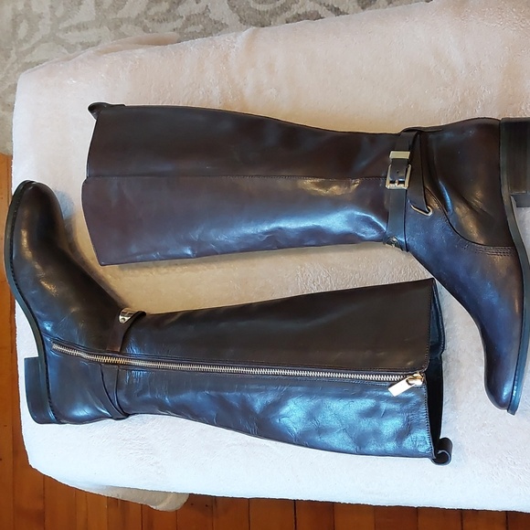 Michael Kors Arley Leather Riding Boots - Picture 1 of 12